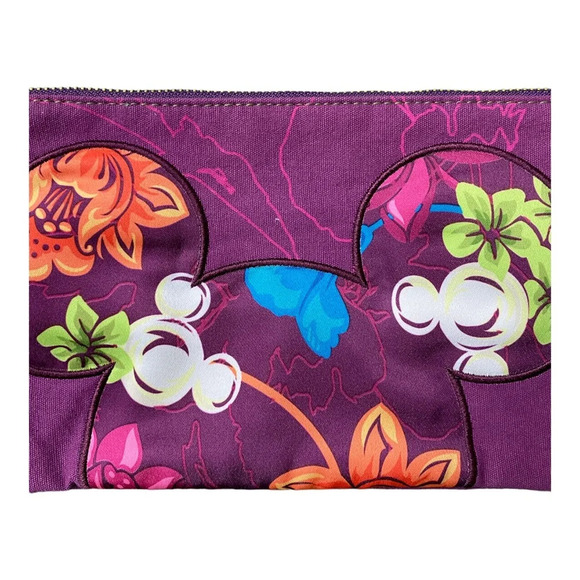 Disney floral Mickey ears wristlet pouch zipper pull - Picture 3 of 5